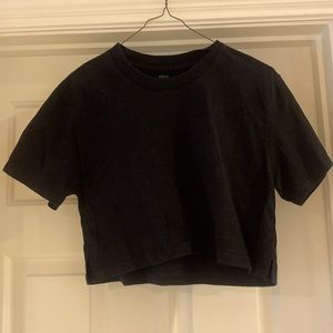 Karla X Hanes cropped black teeshirt. Size M